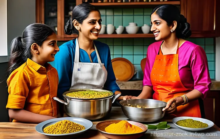 로컬푸드 재료를 활용한 크리에이티브 요리 - **A vibrant local Pakistani market scene, celebrating fresh, seasonal produce.**
    A cheerful fema...