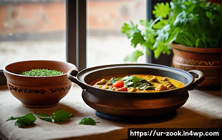 로컬푸드로 만드는 간편한 저녁 요리 - A vibrant, traditional Pakistani kitchen scene showcasing a pot of freshly cooked seasonal vegetable...